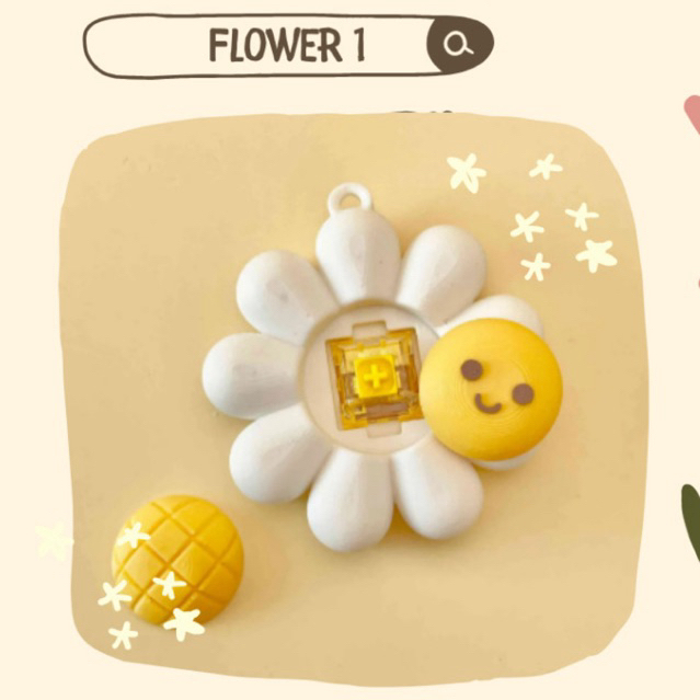 [KEYCHAIN] Fidget Clicker - ของเล่นคลายเครียดน่ารัก - พวงกุญแจ 3D Clicker พร้อมรูปทรงดอกไม้ที่สวยงาม