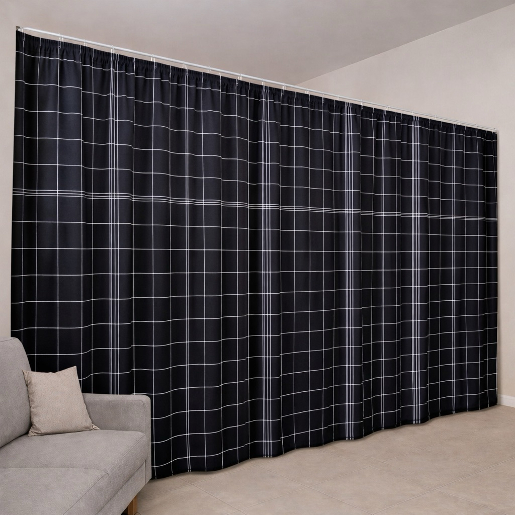 CURTAINS, RIDO พร้อมตะขอก่อสร้าง POLY FABRIC SUNROOM COMPARTMENT BEDROOM DECOR