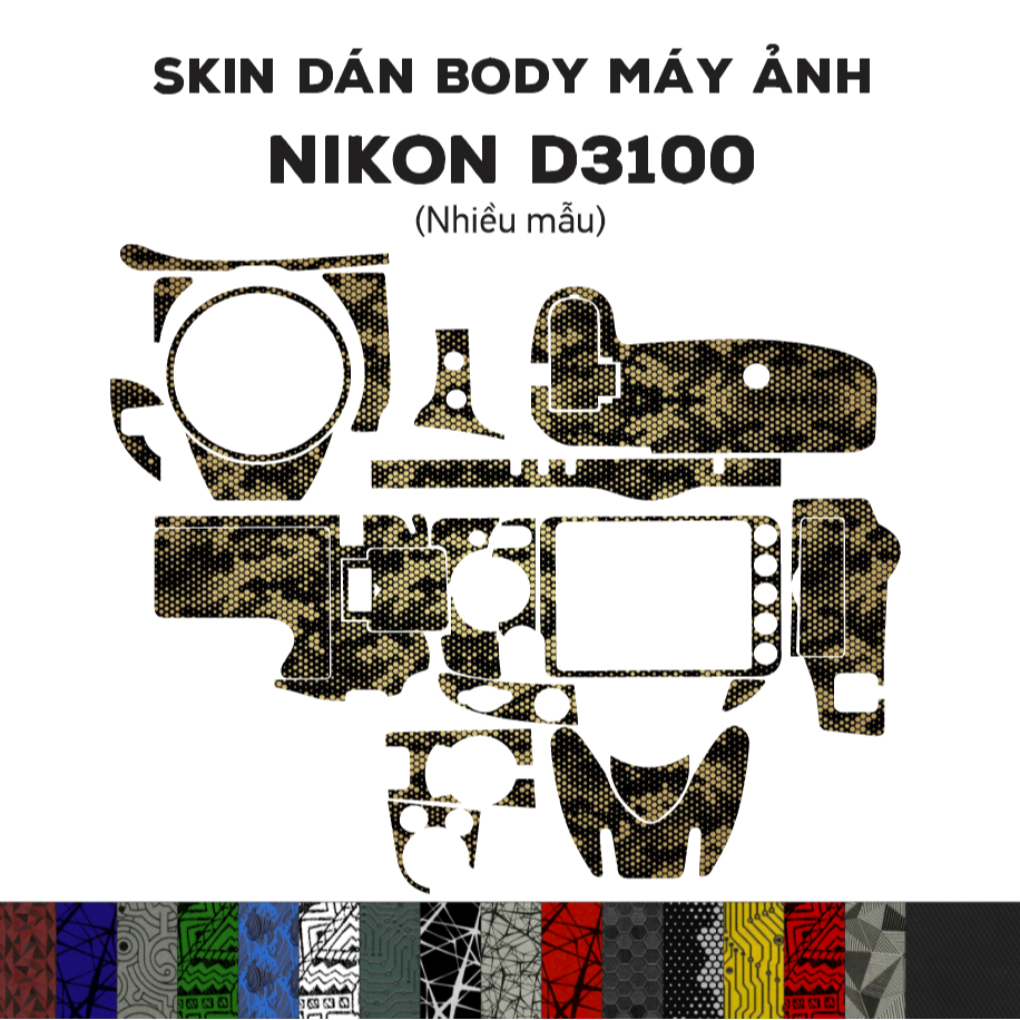 สติ๊กเกอร์ 3M Skin สําหรับ Nikon D3100 (หลายรุ่น) | ฟิล์มกันรอยสําหรับตัว Nikon D3100