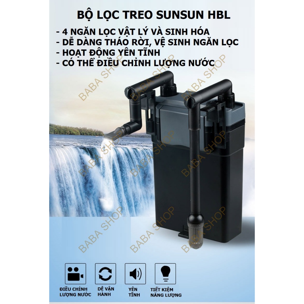 SunSun HBL-801 / HBL-802 / HBL-803 ไส้กรองผนังถัง | ตัวกรองขนาดกะทัดรัด เงียบ ทําความสะอาด ประหยัดพล