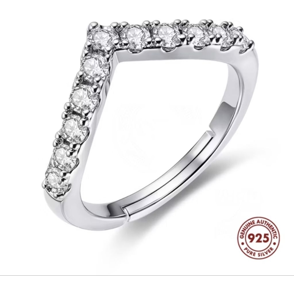 แหวนเงินอิตาลี S925 ฟรีไซส์