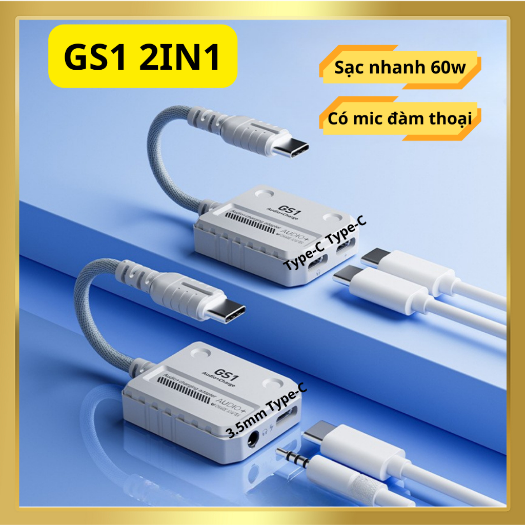 Plextone GS1 2in1 สายแปลงเสียงสําหรับเล่นเกมพร้อมไมโครโฟนสนทนารองรับการชาร์จเร็ว 60W
