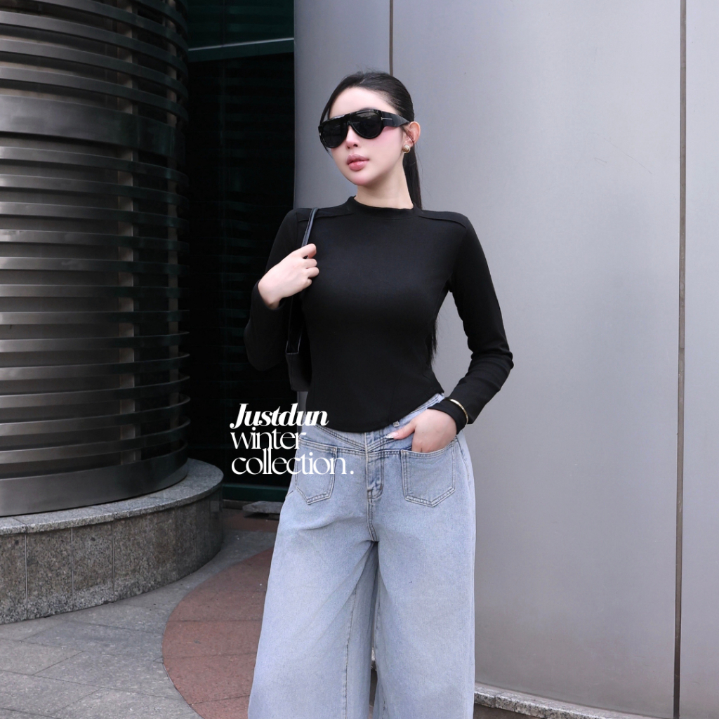 JUSTDUN PQ7 Rabbit Fur Thermal Jacket - Fantasy Long Sleeve Bodycon Thermal Jacket 3 ซม.คอปกสูง