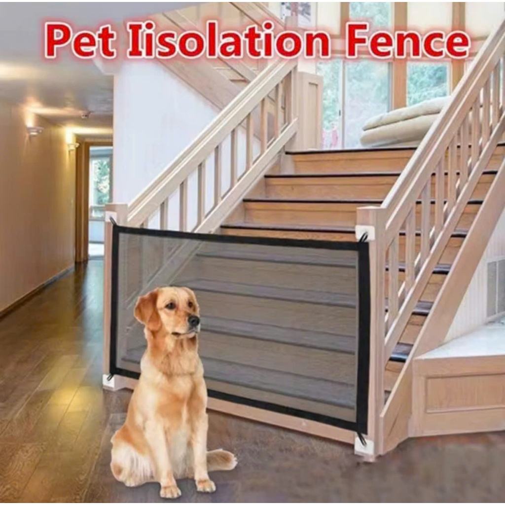 Mumoo Bear Magic Gate การ์ดสัตว์เลี้ยงสําหรับสุนัข, ตาข่ายประตูสุนัข, ตาข่ายนิรภัยแบบพับได้แบบพกพา, 