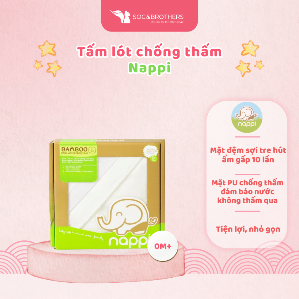 แผ่นกันน้ํา Nappi Size M, L - Soc&Brothers