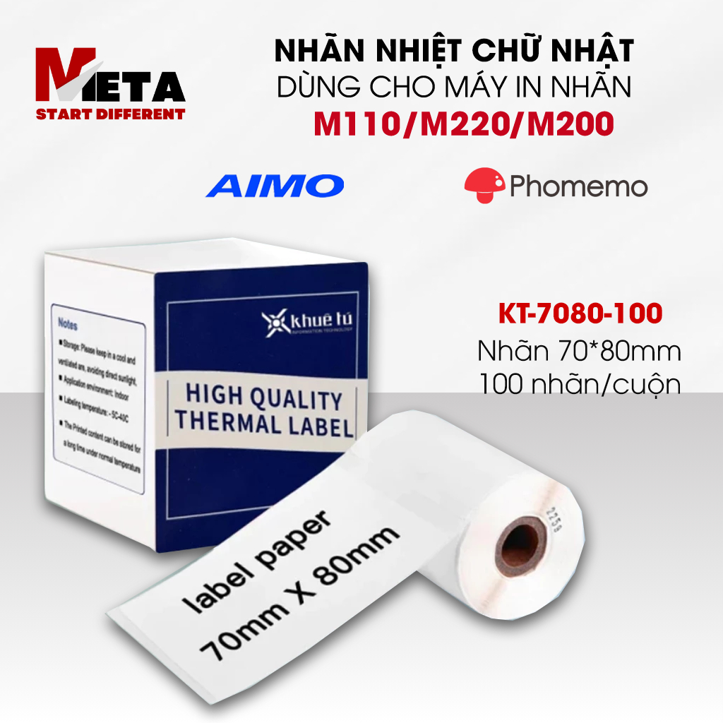 ป้ายความร้อนสี่เหลี่ยมสําหรับ AIMO/Phomemo M110/M200 Yihero YP-1, YP10S, DP23 เครื่องพิมพ์ฉลาก...