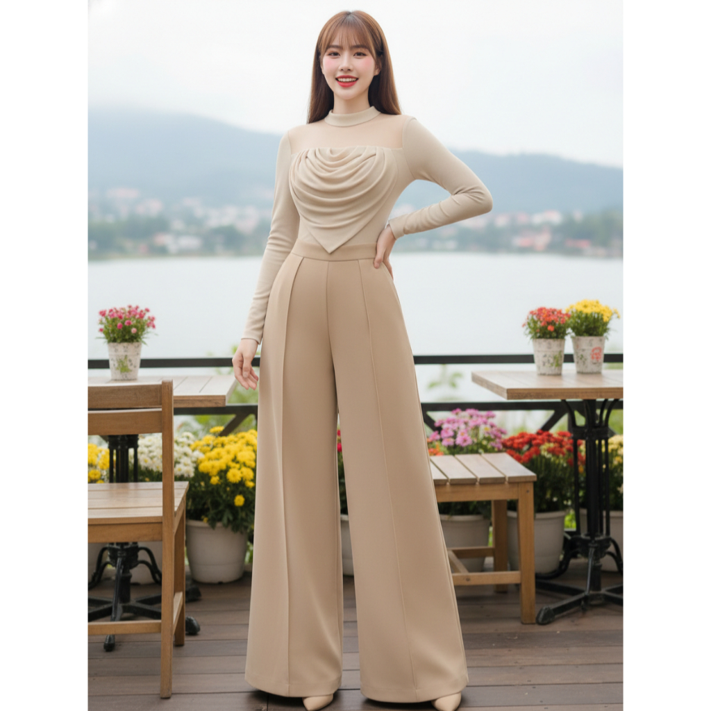 SJ2336 เซตเสื้อกางเกงขายาวสไตล์หรูหรา - Style