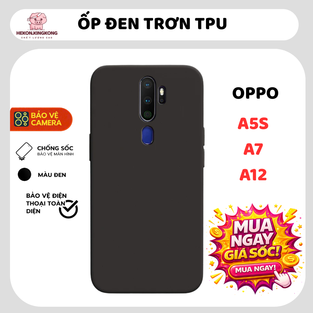 เคส OPPO A5S / A12 / A7/ F9 | TPU CASE Smooth FULL CAM PROTECTION CHEAP ราคา เฮคอน.คิงคอง