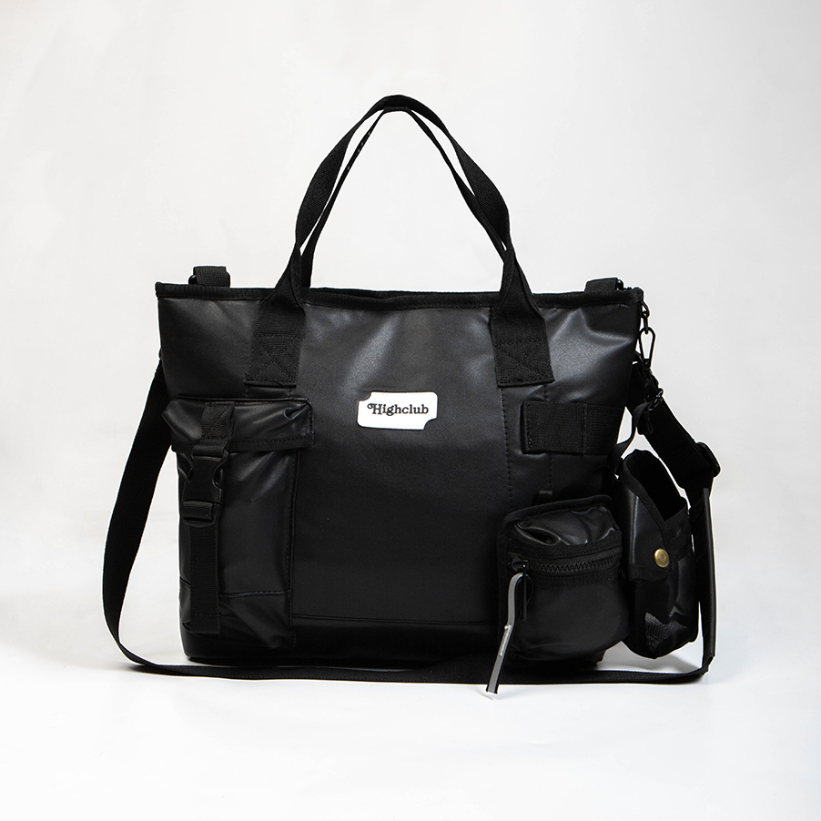 HIGHCLUB SYSTEMIC BAG หนัง simili สีดํา/แดง