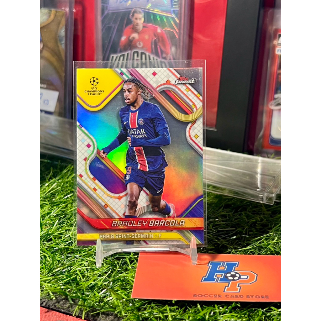 Barcola Refractor Topps Finest UCL 2024/25 การ์ดฟุตบอล