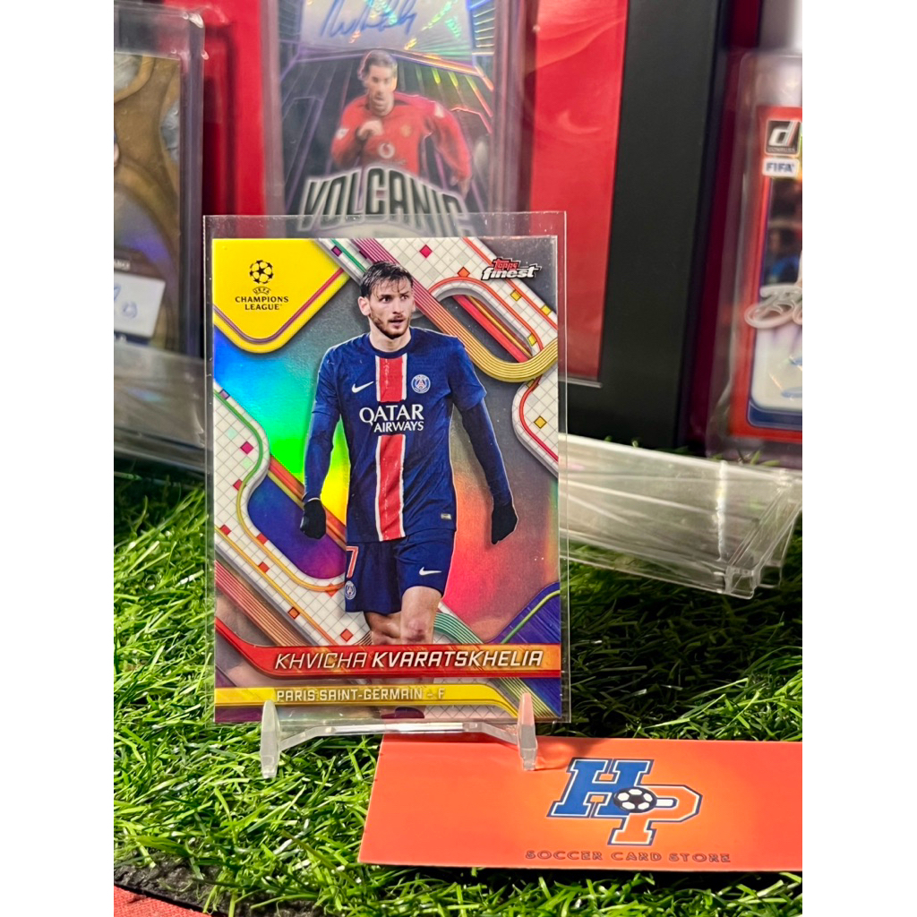 Kvaratskhelia Refractor Topps Finest UCL 2024/25 การ์ดฟุตบอล