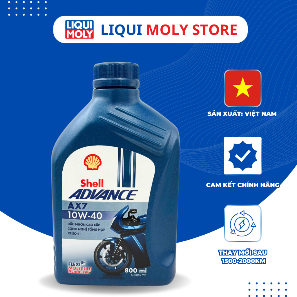 น้ํามันพรีเมี่ยมสําหรับรถยนต์แบบแมนนวล Shell Advance Ax7 10W40