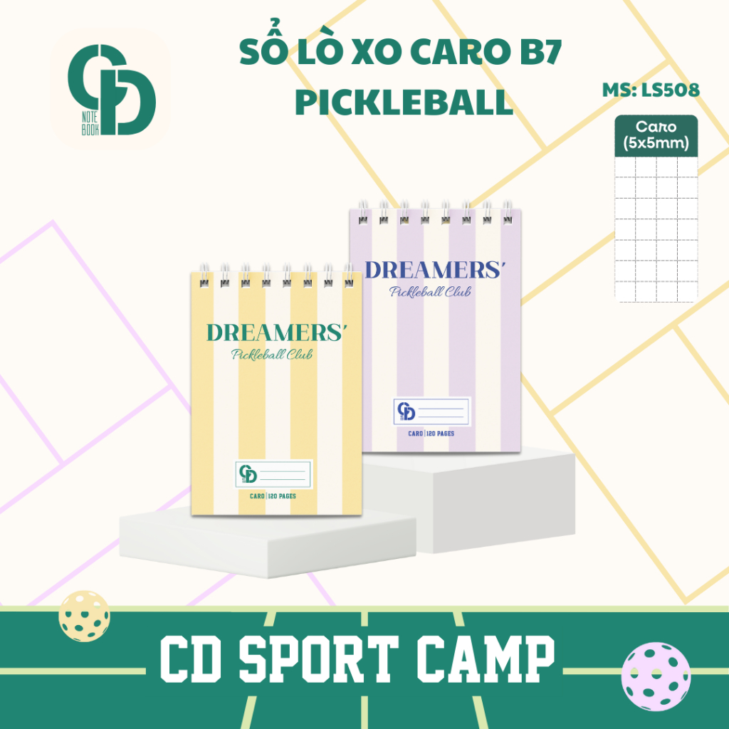 XO CDNotebook Caro Sport Pickleball B7 120 หน้า - MS: LS508