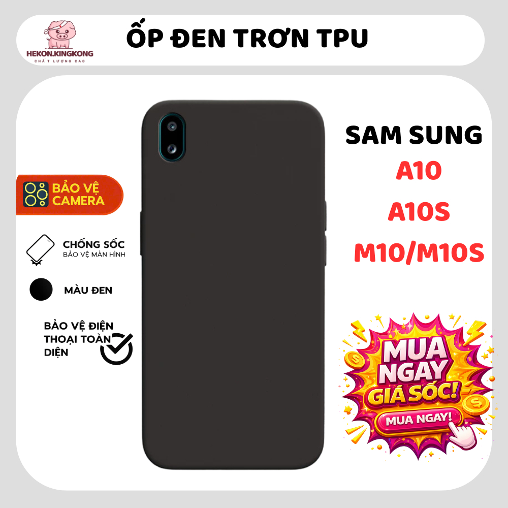 Samsung A10s, A10, A01 เคสสีดําล้วน | เคสโทรศัพท์แบบยืดหยุ่น SS galaxy ปกป้องกล้องโทรศัพท์ Samsung