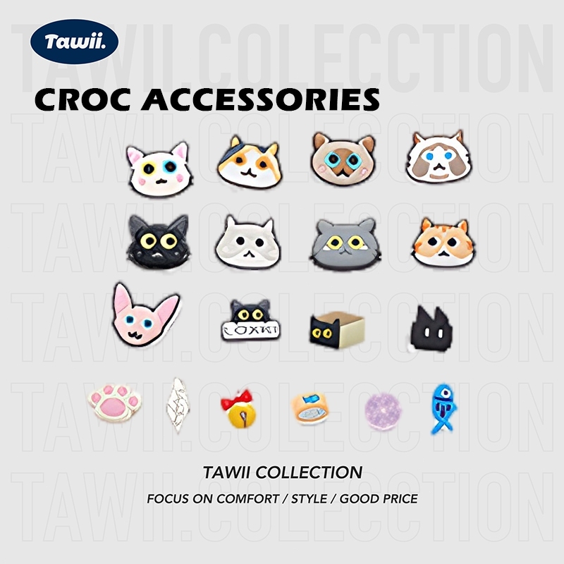Tawii ชุดขายึดรองเท้าแตะ 5 ชิ้น อุปกรณ์รองเท้า วัสดุ PVC ทนทาน เหมาะสําหรับรองเท้าแตะมีรู