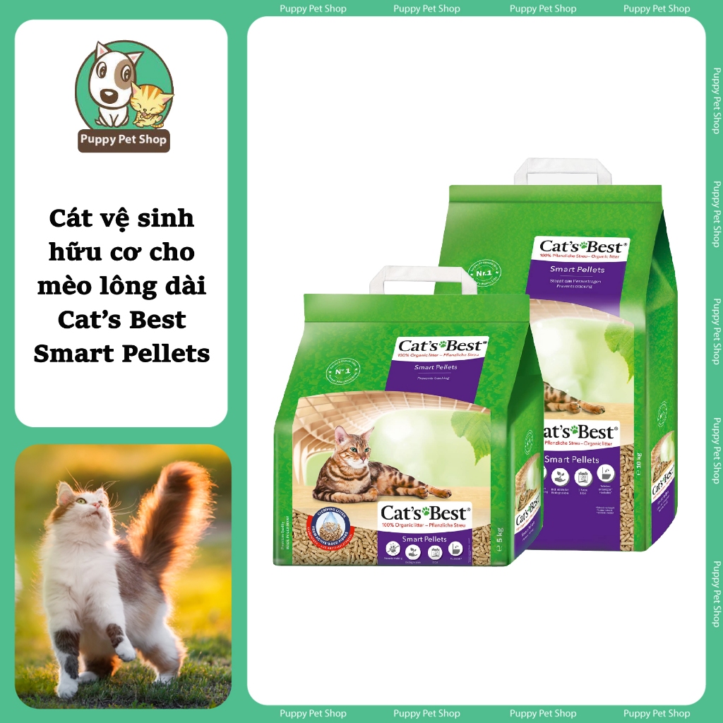 Cats Best Smart Pellet ทรายแมวและทรายออร์แกนิกสําหรับแมวขนยาว | ไม่ติดผม