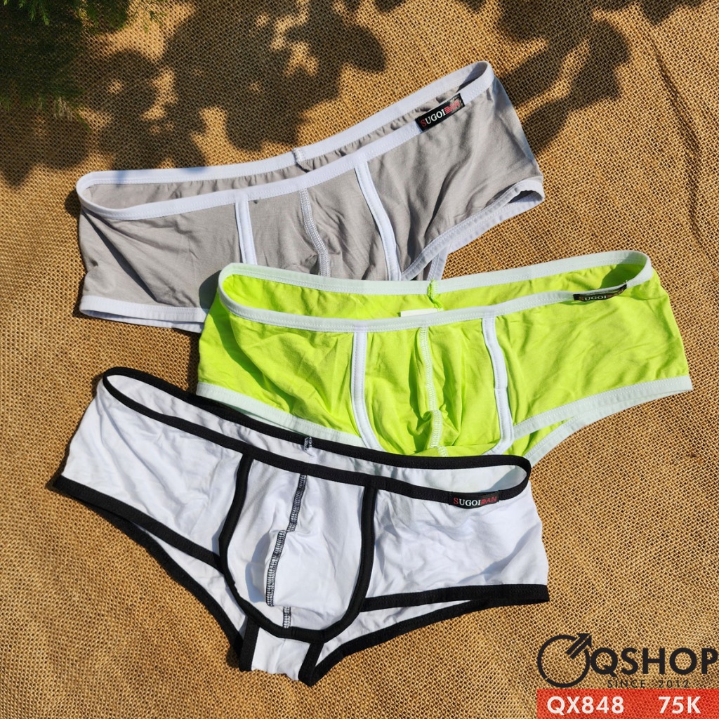 QSHOP QX848 กางเกงบ็อกเซอร์ผ้าฝ้ายสุดเท่สําหรับผู้ชาย