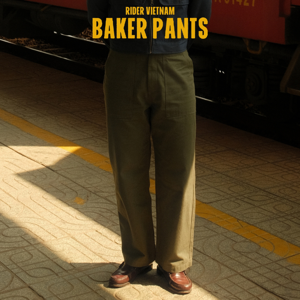 Baker Pants RIDER VIETNAM กางเกงขากว้างผู้ชาย ใส่สบาย สไตล์คลาสสิก
