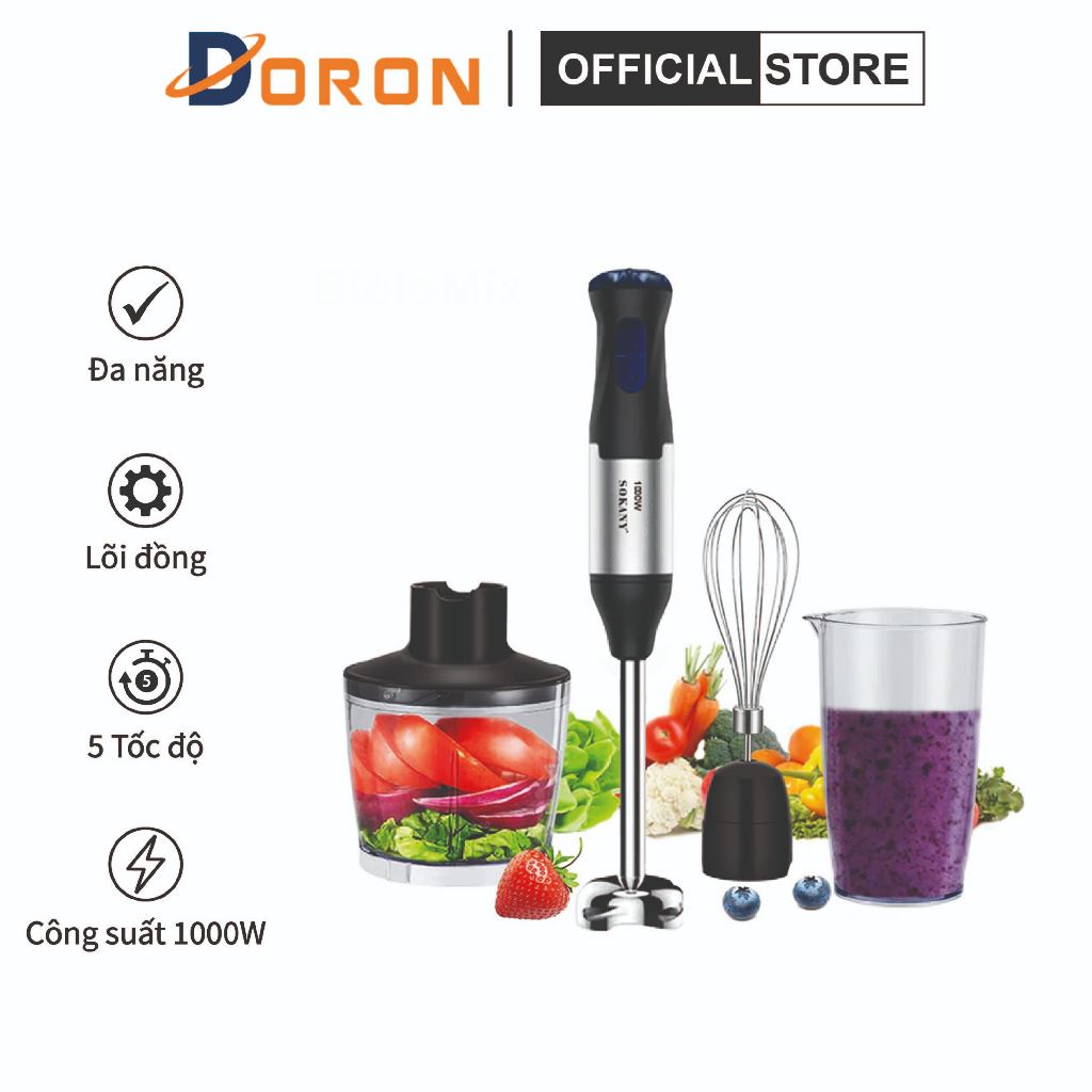 SOKANY โซคานี 1000ว เครื่องปั่นมือที่มีความจุสูง ปั่นอาหารได้อย่างรวดเร็ว