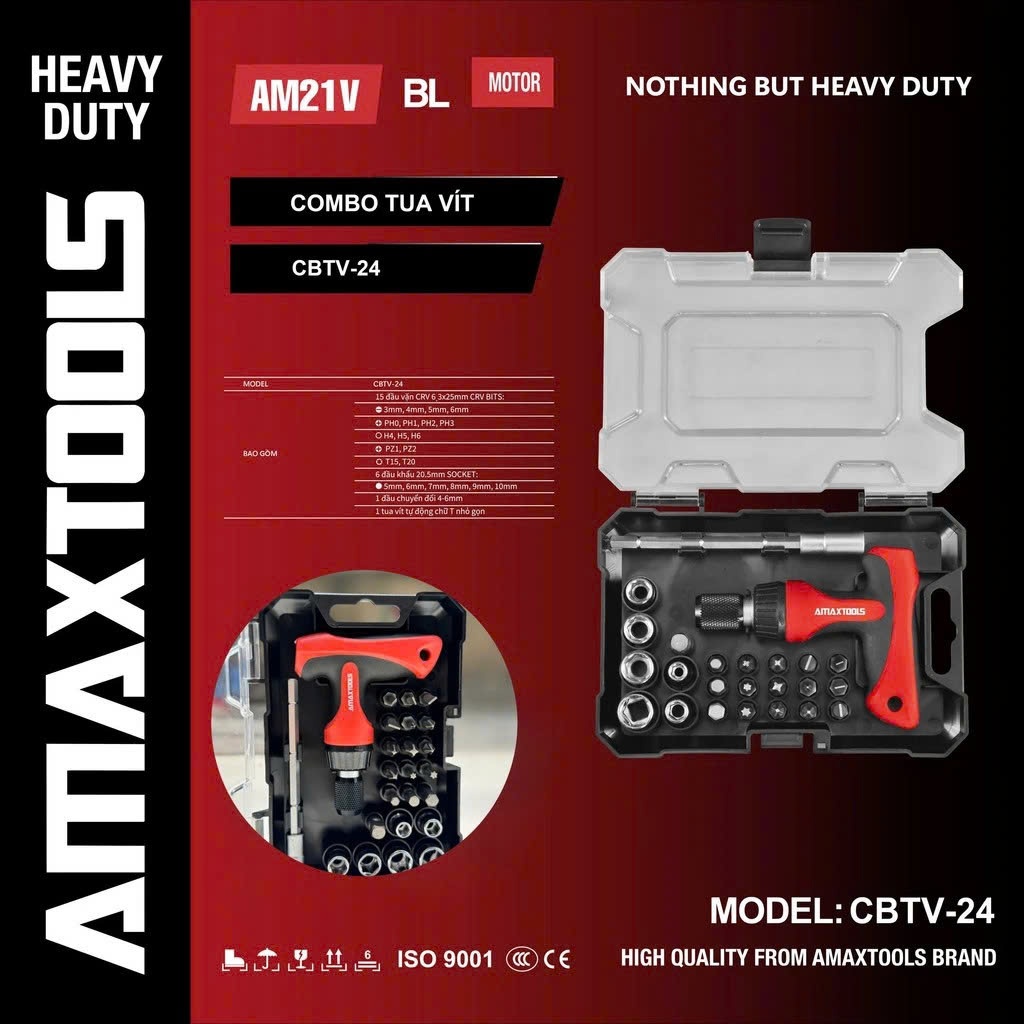 AmaxTools CBTV-24 ชุดสกรูอเนกประสงค์ 24 ชิ้น - เครื่องมือซ่อมแซมระดับมืออาชีพสําหรับบ้านและอิเล็กทรอ