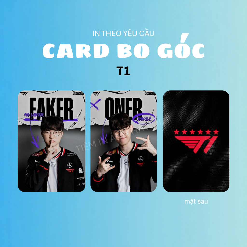 [T1] การ์ดมุมโค้งมน, โฟโต้โฟโต้โฟโต้โฟโต้การ์ด LOL T1 FAKER, ONER - พิมพ์ 2 ด้าน, พิมพ์ตามความต้องกา