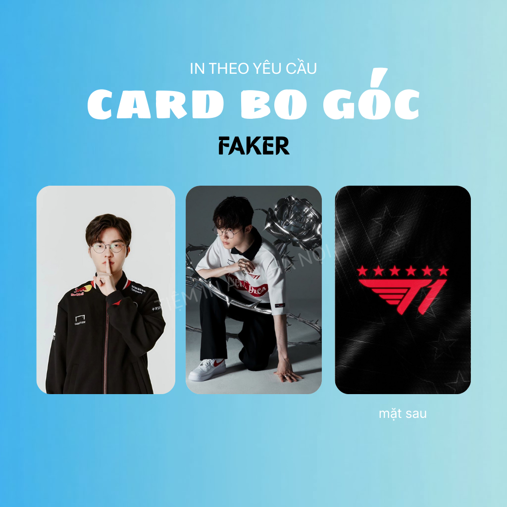 [FAKER] การ์ดมุมโค้งมน, การ์ดรูปถ่าย LOL T1 Faker MID street (ลีซัง-hyeok) - พิมพ์ 2 ด้าน, พิมพ์ตามค