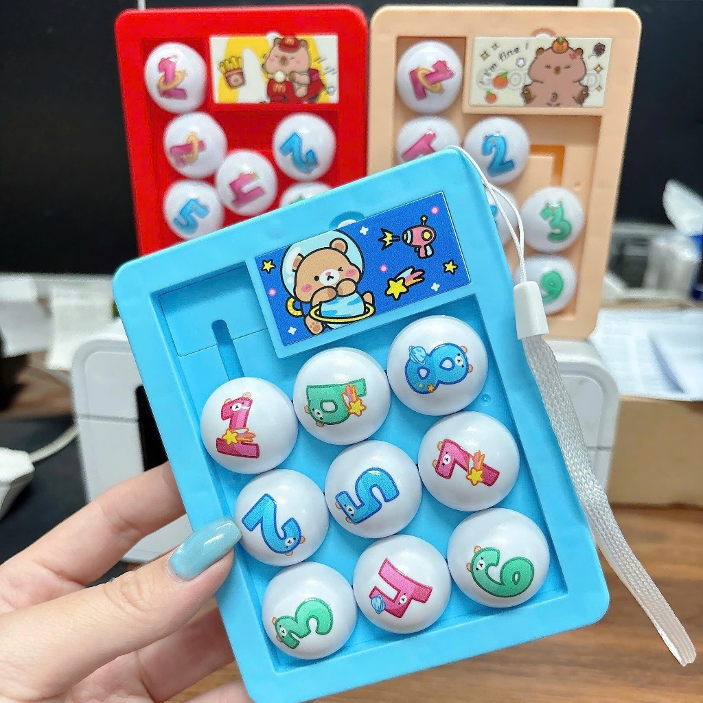 น่ารักมินิ3x3ของเล่นกระดานตัวเลขลอยน้ํา-เกมเลื่อนจํานวนความบันเทิงสําหรับเด็กและผู้ใหญ่ N59