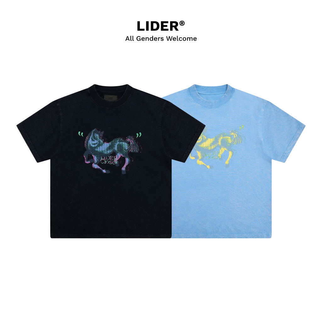 เสื้อยืดแขนสั้น Unisex HORSE Design Tet LIDER SINGLE HORSE TEE