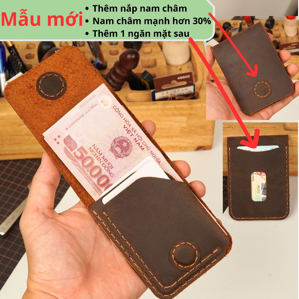 กระเป๋าสตางค์ดอกบัวขนาดเล็ก 3 ใบ หนังวัวแท้แฮนด์เมดขนาดกะทัดรัดและสะดวก 2025 แม่เหล็กแข็งแรง โวลต์2 - รูปที่ 2