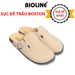 Dép Sục Đế Trấu Birken Boston quai Da Lộn Thương Hiệu BIOLINE - SGD