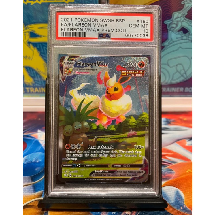 การ์ด PSA 10 GEM MT 2021 POKEMON SWSH180 VMAX FLAYON VMAX PREM COLLE d84 6a