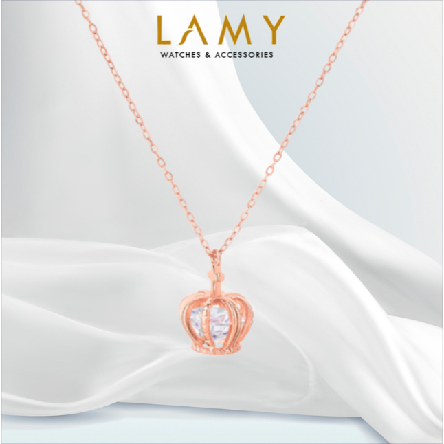 สร้อยคอผู้หญิง LAMY Elegant Crown Necklace Rose Gold 6445