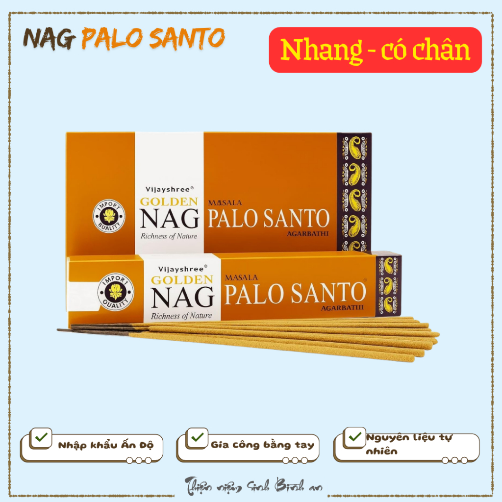 < ปาโลซานโต / ธูปหอม > ธูปไม้กฤษณาที่มีกลิ่นหอมที่น่ารื่นรมย์ ยี่ห้อ NAG CHANDAN