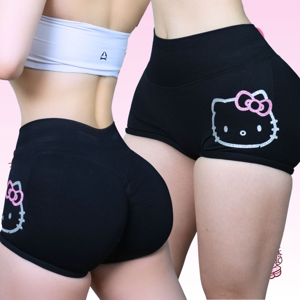 กางเกงขาสั้นยิมผู้หญิง Hello Kitty Kim Tuyen yoga zumba ถักยกก้นเอวสูงกระชับสัดส่วน KUHESS GN1/GN3 - รูปที่ 2