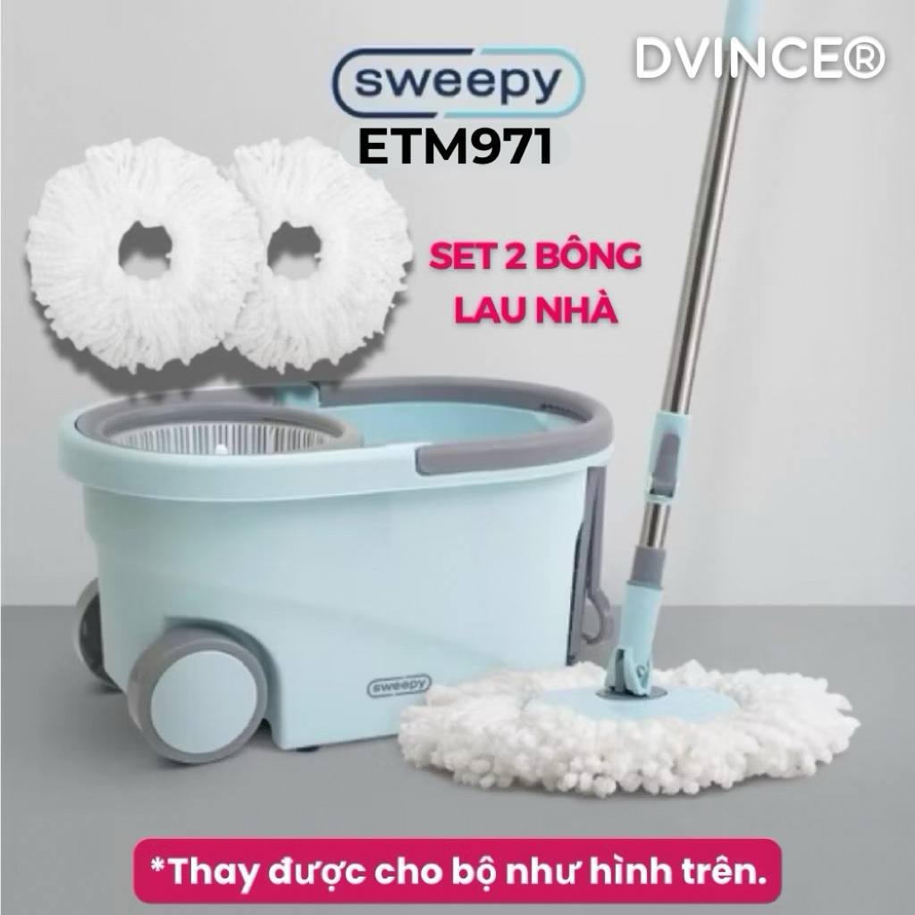 [ของแท้] ชุดแผ่นม็อบทดแทน Sweepy 2 ชิ้น ETM971 สีขาว - ETM970RF