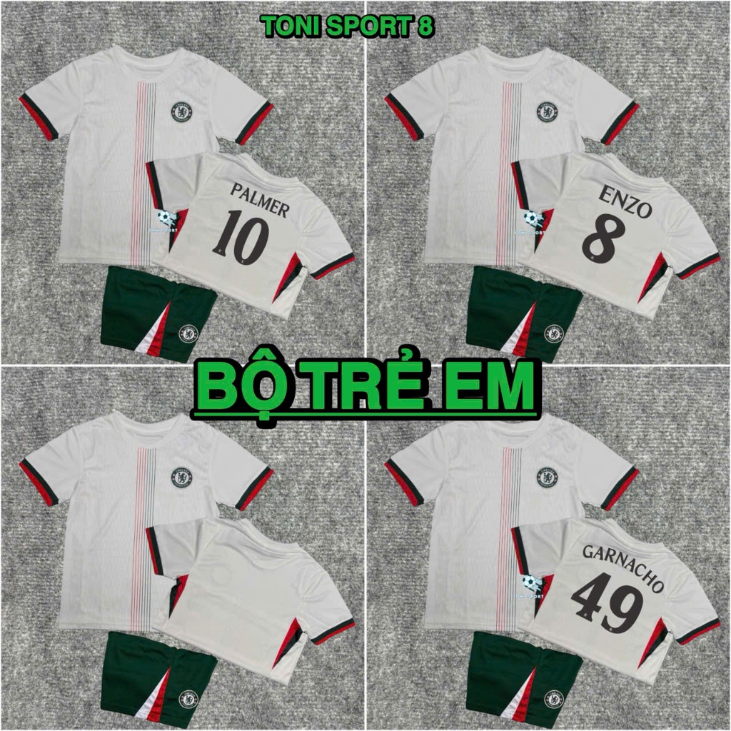 ชุดบอลเด็ก เชลซี ห่างออกไป สโมสร (กางเกง+เสื้อ) 2026 - ผ้าไทยงาระบายอากาศคุณภาพสูง - โทนี่ กีฬา 8