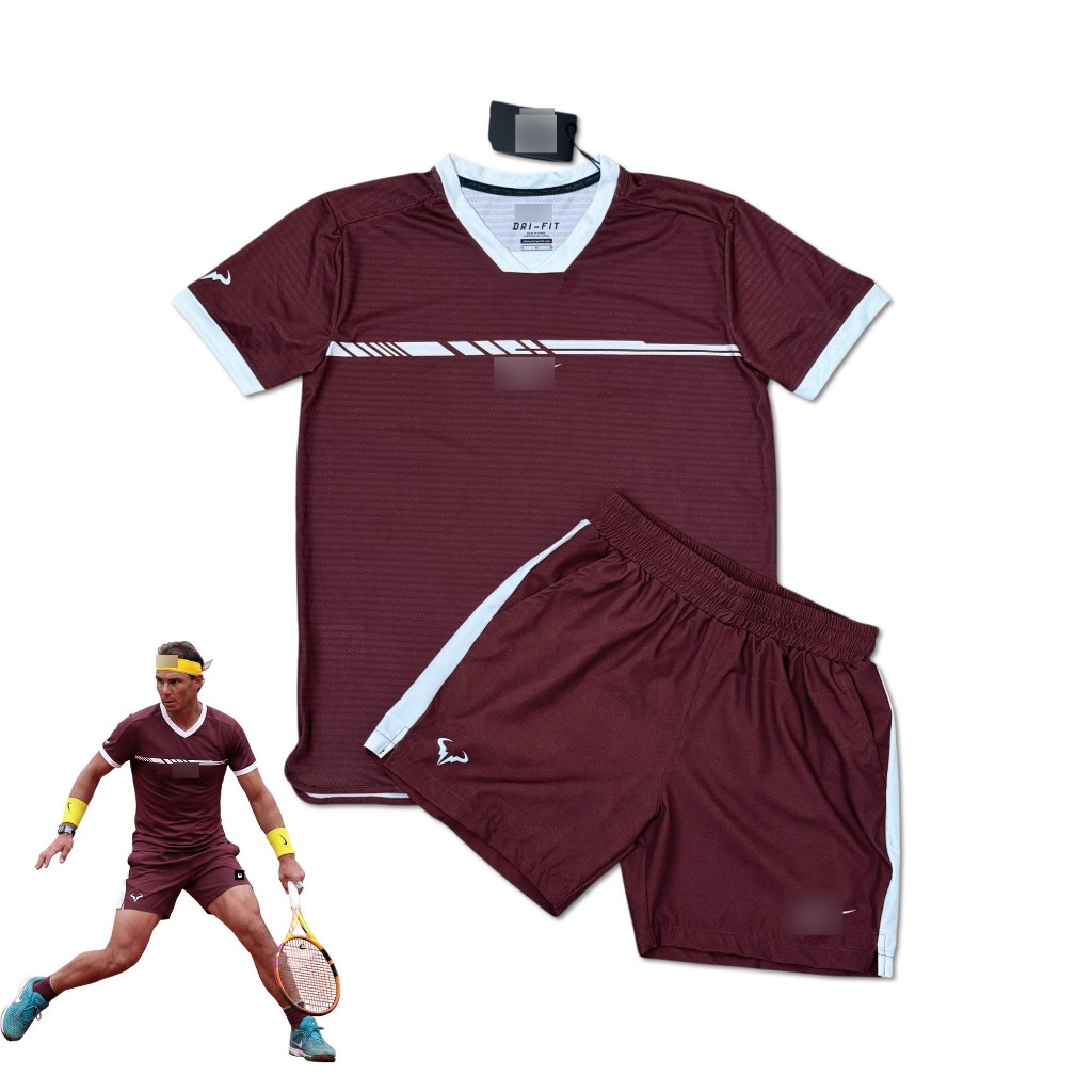 Rafael Nal 2026 เสื้อผ้าเทนนิสสําหรับผู้ชาย pickleball (สีน้ําตาลแดง) ชุดกีฬา Rafale Nal