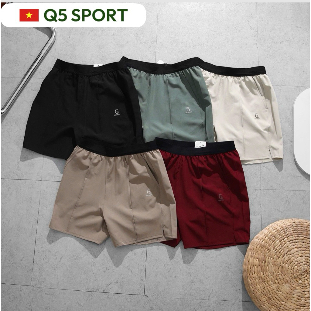 [HOT] Q5Sport Mens Sports Shorts คุณภาพสูง 4-Way Stretch – Pickleball Gym STT17