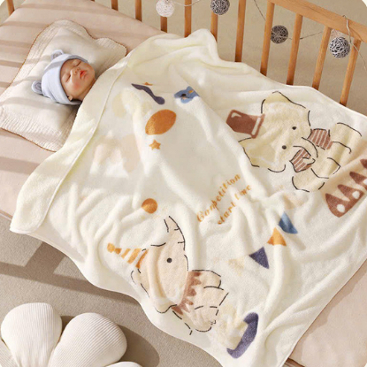 [มาใหม่] ผ้าห่มขนแกะปะการัง Panda Kids ขนาด 80x80cm - HT818