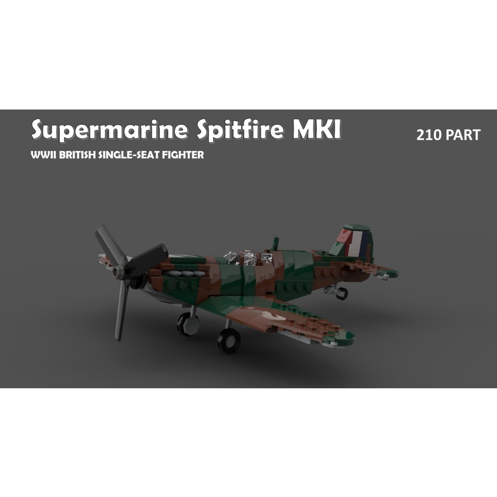 Spitfire MKI World War 2 ของเล่นประกอบเครื่องบิน สเกล 1/45 ประกอบด้วยสติ๊กเกอร์
