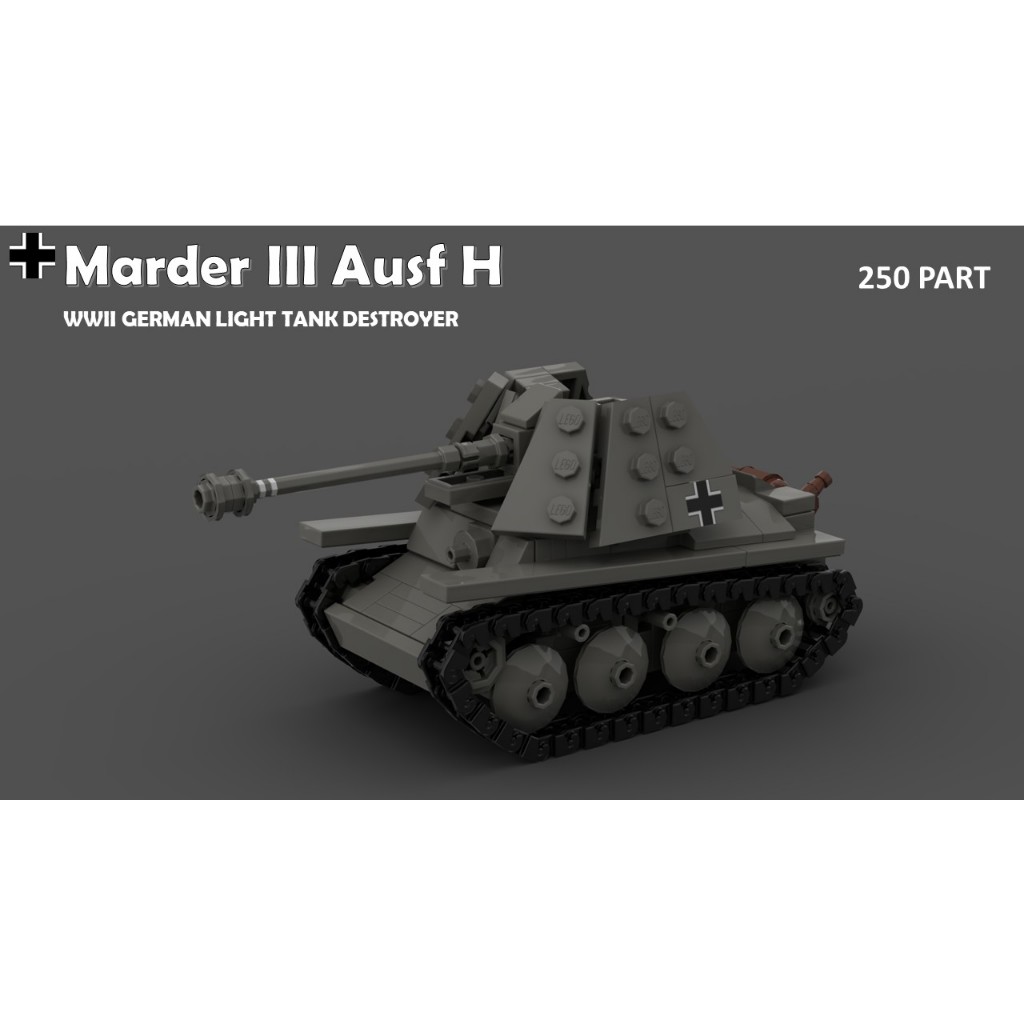 Moc ประกอบของเล่น รถถัง World War 2 Marder III สเกล 1/45