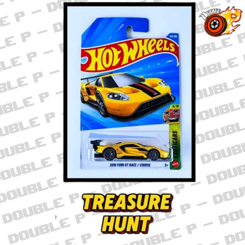 Double P - รถโมเดลพื้นฐาน hotwheels 1:64 2016 Ford GT Race/Curse Treasure Hunt