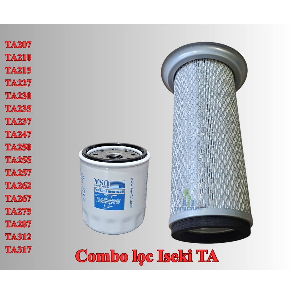 Iseki กรองอากาศ + กรองน้ํามัน TA207 TA215 TA227 TA235 TA250 TA255 TA287 TA312 TA317 – อะไหล่รถแทรกเต