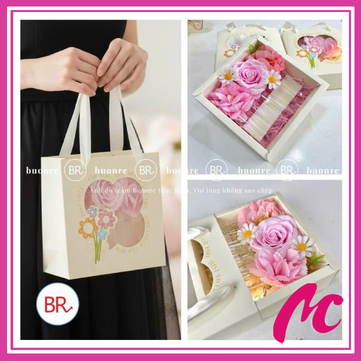 8 มีนาคม Gift_Sweet Love Flower Gift Box พร้อมหลอดเงิน มีไฟ Led และการ์ดสุดฮอต ของขวัญมีความหมายสําห