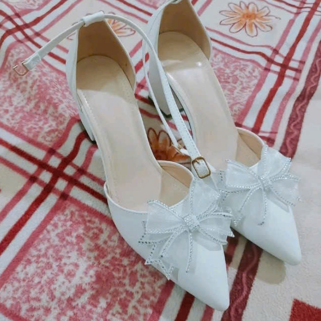 รองเท้า TOE ที่มีเจ็ดสี FAIRY WINGS SQUARE HEEL สูง 5 ซม.