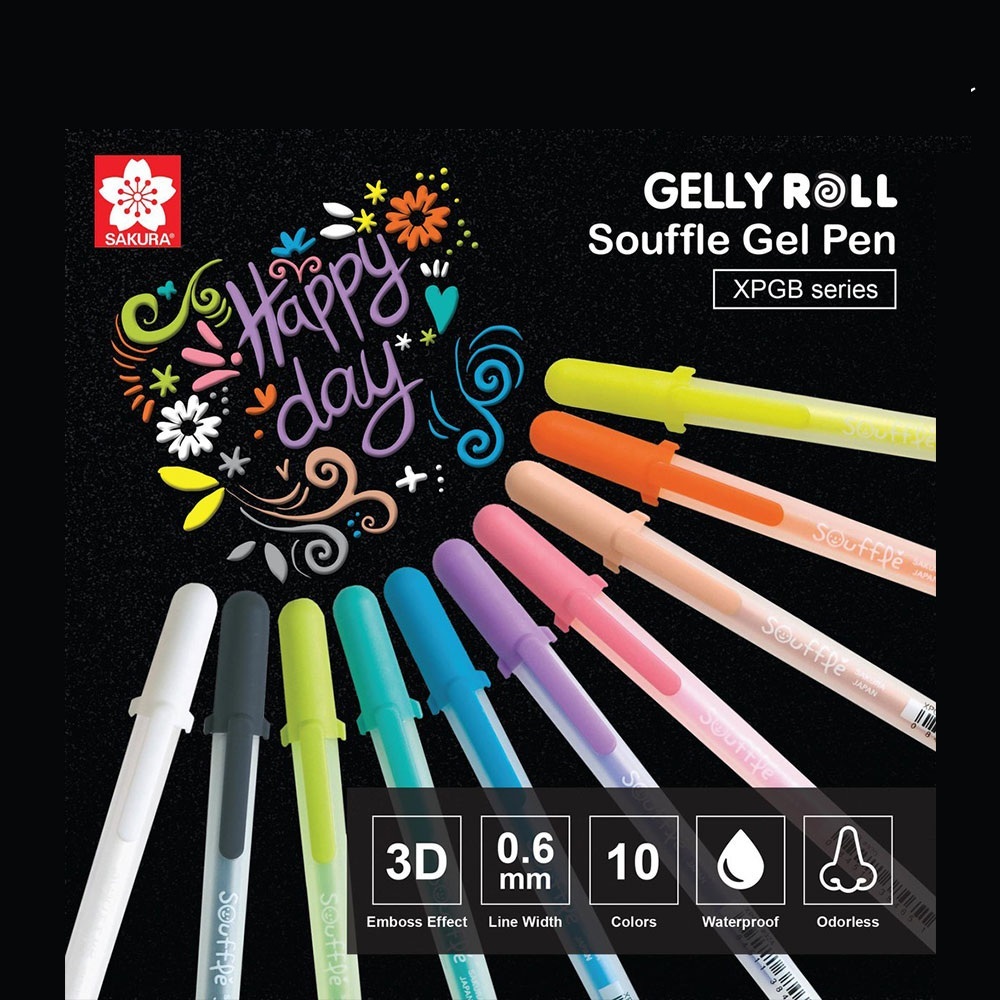 Sakura Gelly Roll Souffle หมึกนูน 3D ปากกาลูกลื่นเจล - 0.6 มม. XPGB nib