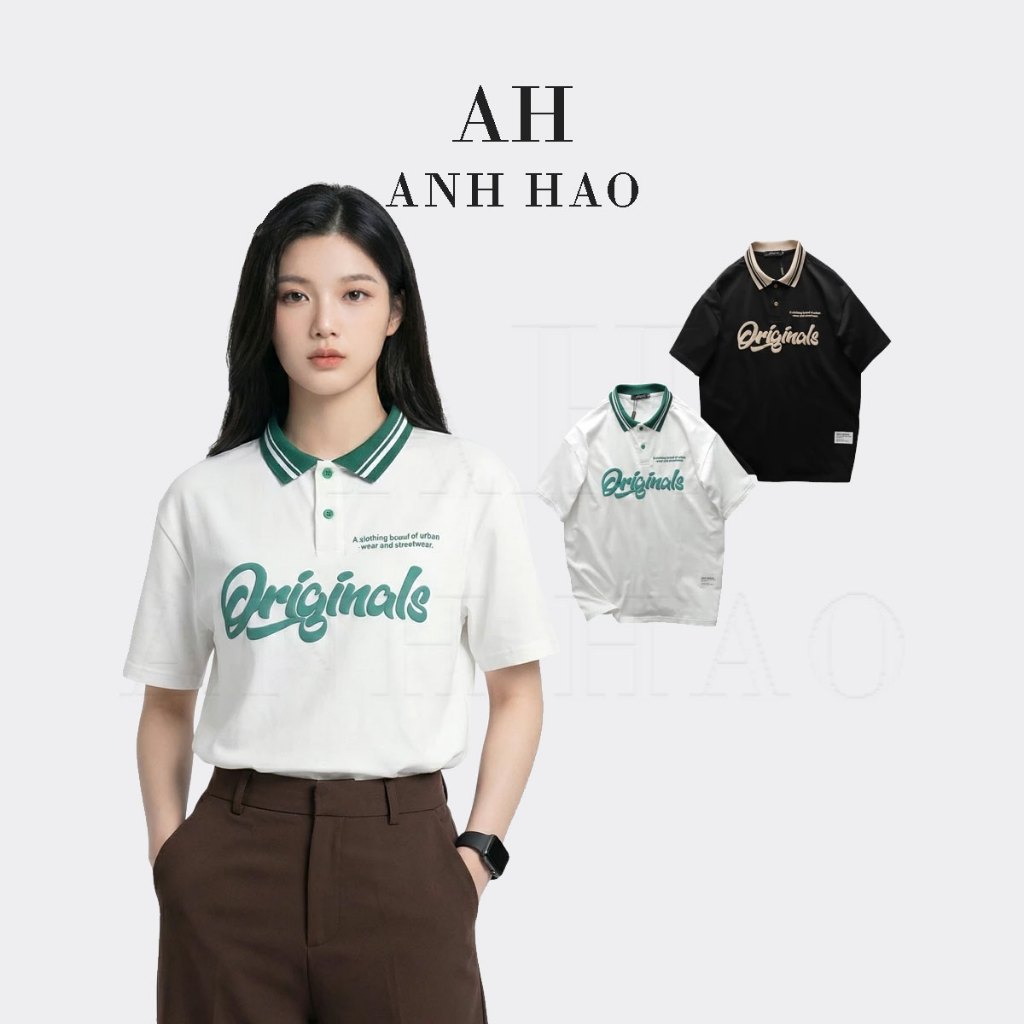 ORG เสื้อยืดคอปกเปิดลงสําหรับผู้ชายและผู้หญิงสําหรับผู้ชายและผู้หญิงทําจากผ้าฝ้ายสุดเท่เสื้อยืด unis