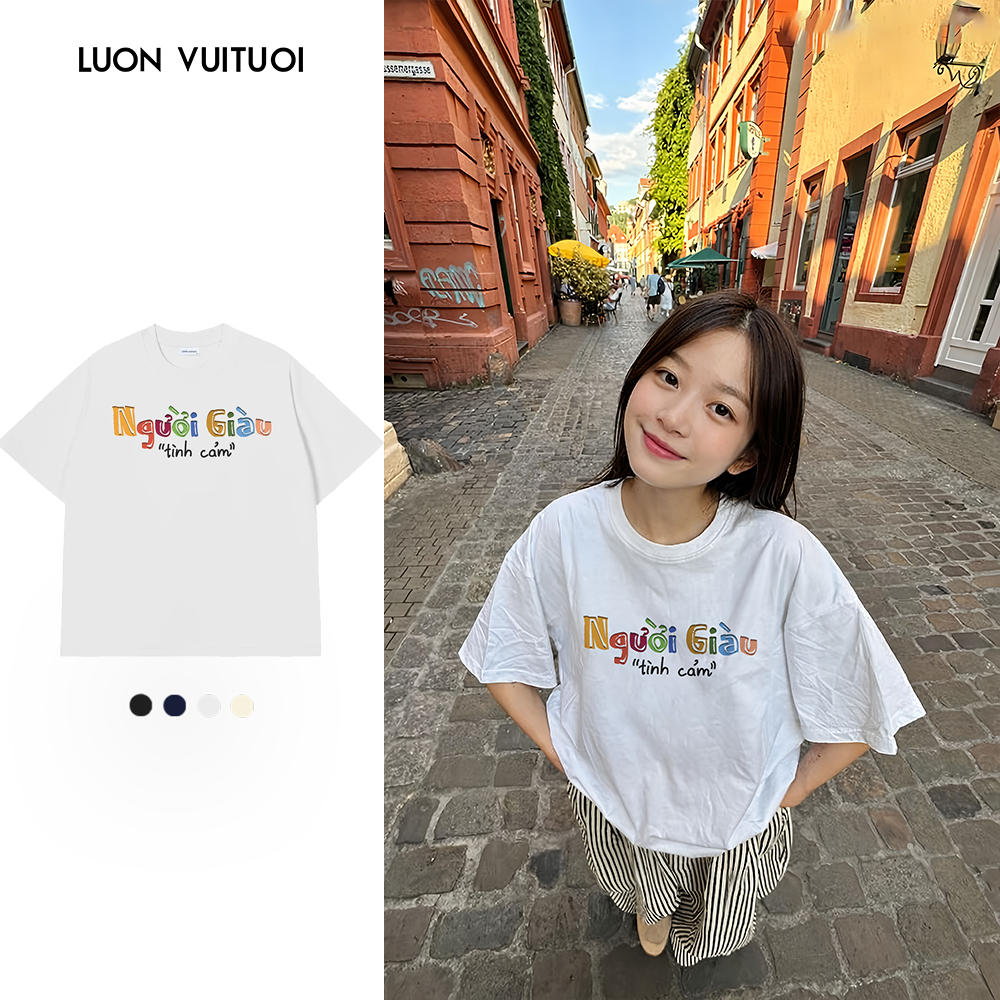 เสื้อยืด Relaxed Fit "Rich People" Luon Vutuoi - Happyเสมอ