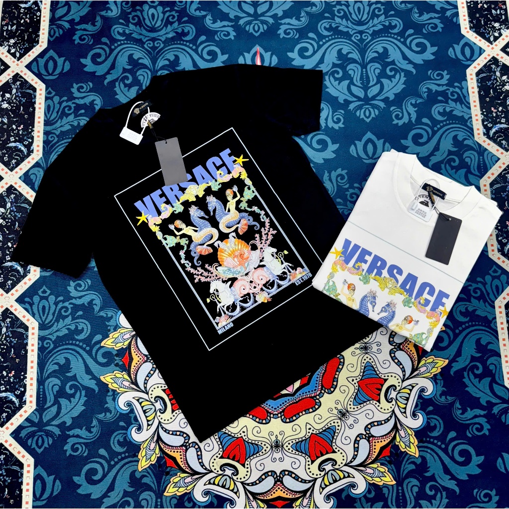 เสื้อยืด Ver Sac พิมพ์ลายที่โดดเด่น - เสื้อยืด Vesace ทําจากผ้าฝ้ายยืดเย็น 100%