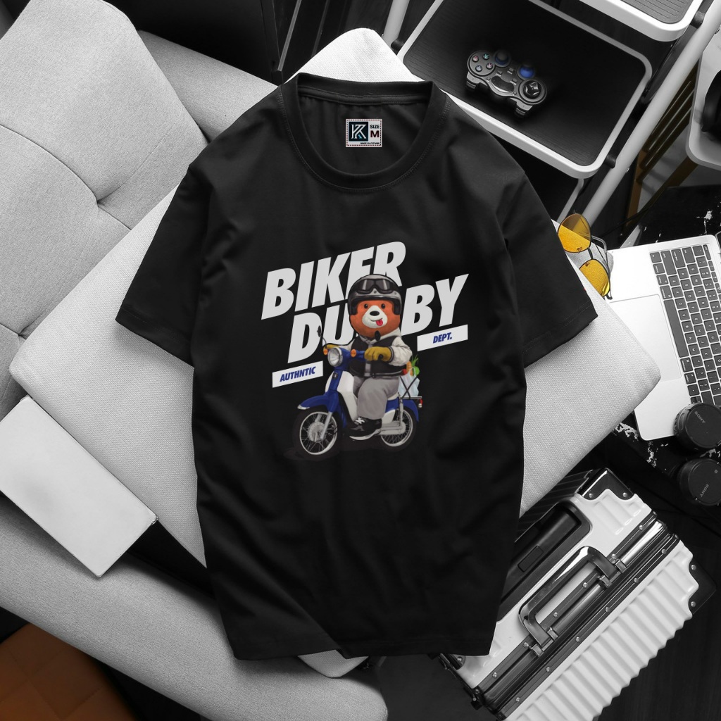 เสื้อยืดคอกลม BIKER DURBE สําหรับผู้ชาย 100% Cotton Short Sleeve Bigsize Unisex KENSTORE89 ATK048